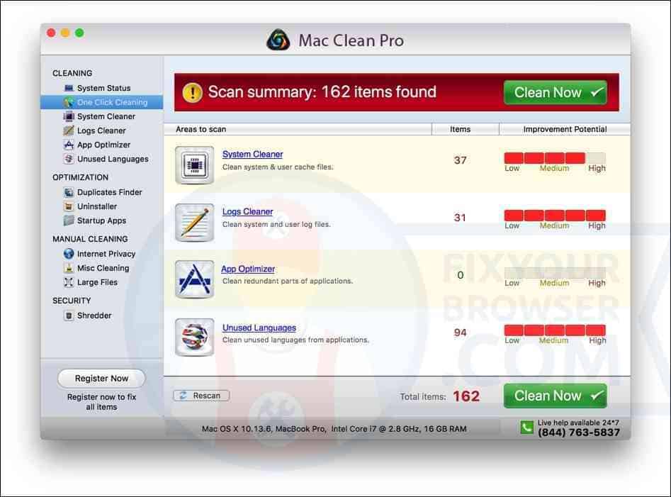 removing mac cleaner